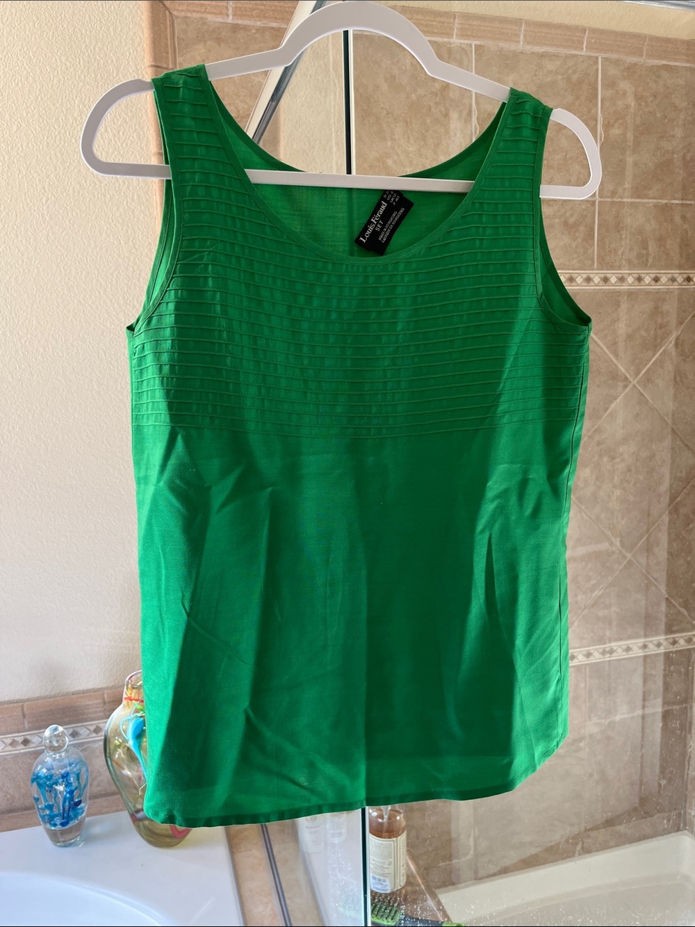 Louis Feraud green linen tank